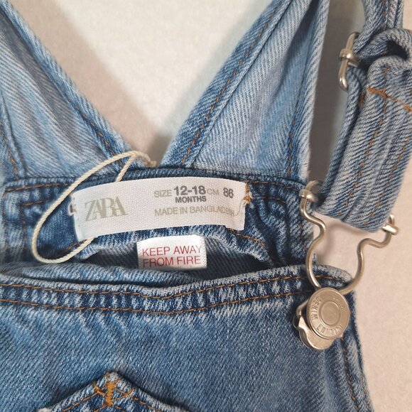 Zara Kids 12-18 month jean overalls - Picture 4 of 4